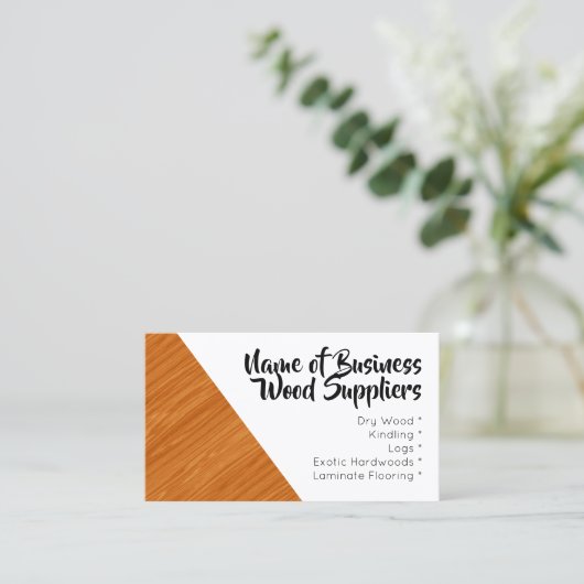 積層のフロアーリングの写真の木製品 名刺 (スタンド正面)