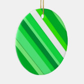 積層キャンディストライプーの – エメラルドグリーンとホワイト セラミックオーナメント (右)