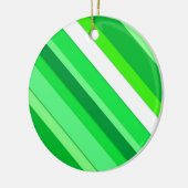 積層キャンディストライプーの – エメラルドグリーンとホワイト セラミックオーナメント (左)