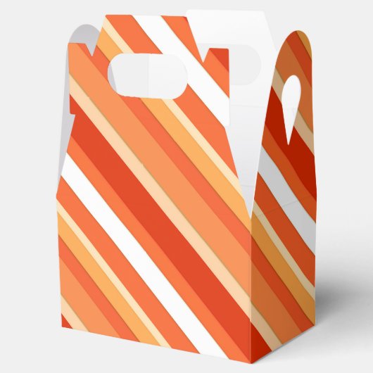 積層キャンディストライプーの – オレンジと白 フェイバーボックス (オープン)