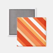 積層キャンディストライプーの – オレンジと白 マグネット (正面/裏面)
