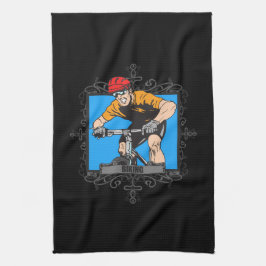 積極的なサイクリング キッチンタオル