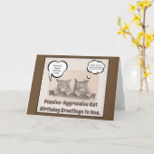 積極的な猫誕生日願い カード (黄色い花)