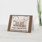 積極的な猫誕生日願い カード (正面)