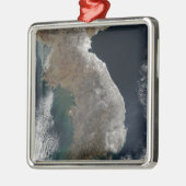 積雪の衛星観測 メタルオーナメント (左)