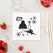 積雪デザイン違う品 スタンダードカクテルナプキン (インサイチュ)