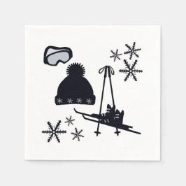 積雪デザイン違う品 スタンダードカクテルナプキン