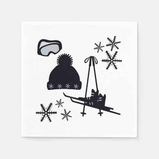 積雪デザイン違う品 スタンダードカクテルナプキン (正面)