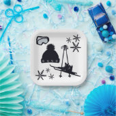 積雪デザイン違う品 ペーパープレート (パーティー)