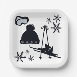 積雪デザイン違う品 ペーパープレート