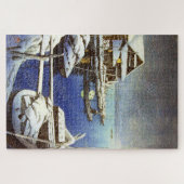 積雪向島川瀬蓮井1931 ジグソーパズル (横)