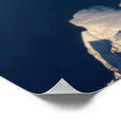 積雪山の空中眺め河川敷 ポスター (角)