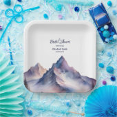 積雪山の風景ブライダルシャワー ペーパープレート (パーティー)