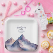 積雪山の風景ブライダルシャワー ペーパープレート (パーティー)