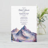 積雪山の風景ブライダルシャワー 招待状 (スタンド正面)