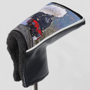 積雪時の蒸気機関、列車の機関車、鉄道ファン ゴルフヘッドカバー