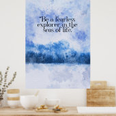 積雪林凍ってい湖やる気を起こさせる引用文 ポスター (キッチン)