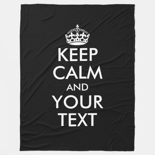 穏やかおもしろいな大カスタム保きな黒のフリースブランケット フリースブランケット (正面)