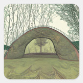 穏やかで平和的なキャンプ場 スクエアシール (正面)