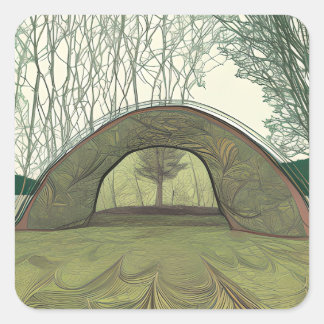 穏やかで平和的なキャンプ場 スクエアシール