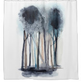 穏やかで抽象的な木 シャワーカーテン (正面)