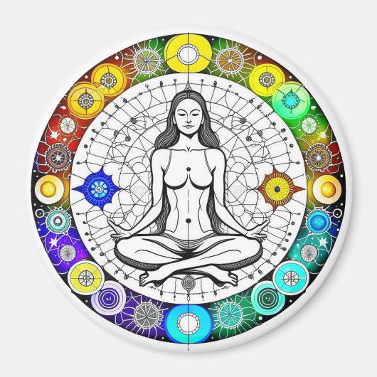 穏やかで穏やかな静謐な瞑想 マグネット (正面)