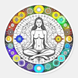 穏やかで穏やかな静謐な瞑想 ラウンドシール