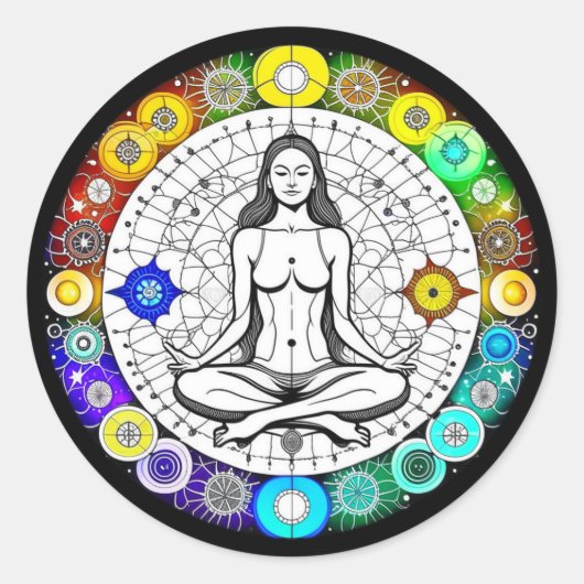 穏やかで穏やかな静謐な瞑想 ラウンドシール (正面)