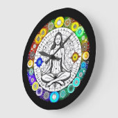 穏やかで穏やかな静謐な瞑想 ラージ壁時計 (傾斜)
