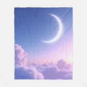 穏やかで美しい三日月。AI生成アート フリースブランケット (正面)