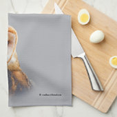 穏やかで美しい納屋フクロウ キッチンタオル (四つ折り)