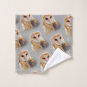 穏やかで美しい納屋フクロウ バスタオルセット (ウォッシュタオル)