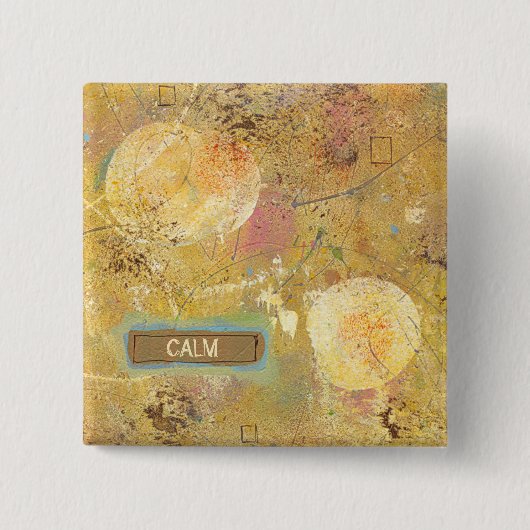 穏やかで自然な美しいの抽象美術のユニークな絵画 缶バッジ (正面)