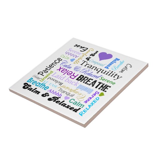 穏やかで、リラックスさせるな陽性はタイポグラフィを言い表わします タイル (側面)