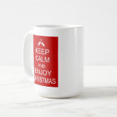 穏やかで、楽しむなクリスマスを保って下さい コーヒーマグカップ (正面左)