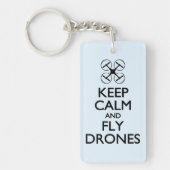 穏やかなおよびはえの無人機保って下さい キーホルダー (正面)