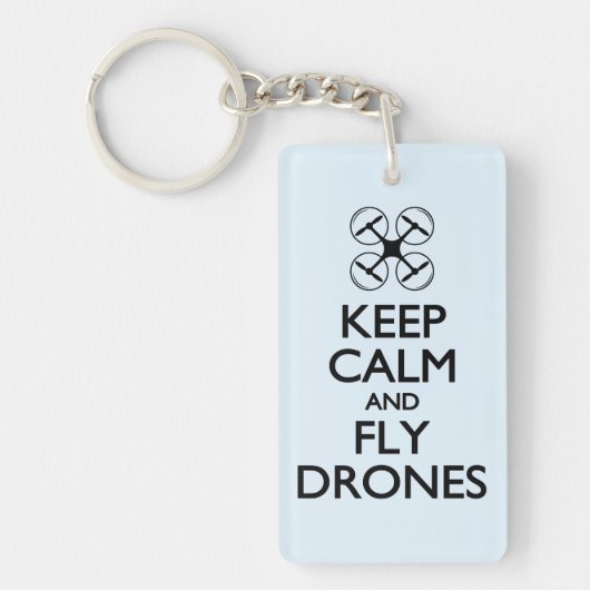 穏やかなおよびはえの無人機保って下さい キーホルダー (正面)