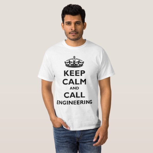穏やかなおよび呼出しエンジニアリング保って下さい Tシャツ (正面フル)