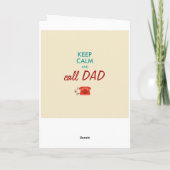 穏やかなおよび呼出しパパ保って下さい カード (裏面)