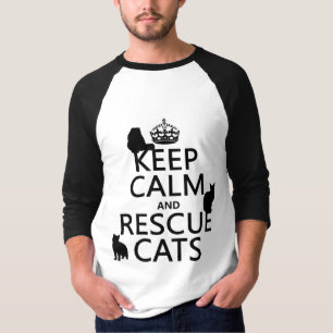 穏やかなおよび救助猫は保って下さい(あらゆる色で) Tシャツ