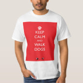 穏やかなおよび歩行犬の白の足保って下さい Tシャツ (正面)