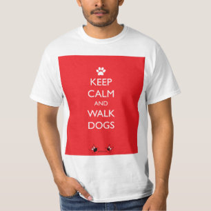 穏やかなおよび歩行犬の白の足保って下さい Tシャツ
