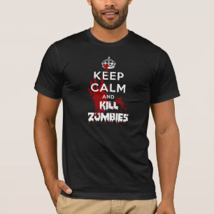 穏やかなおよび殺害のゾンビの黒保って下さい Tシャツ