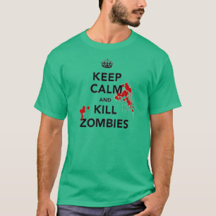 穏やかなおよび殺害のゾンビ保って下さい Tシャツ
