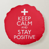 穏やかなおよび滞在の陽性保って下さい ラウンドクッション (裏面)