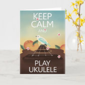 穏やかなおよび演劇のウクレレのハワイのスタイル保って下さい カード (黄色い花)