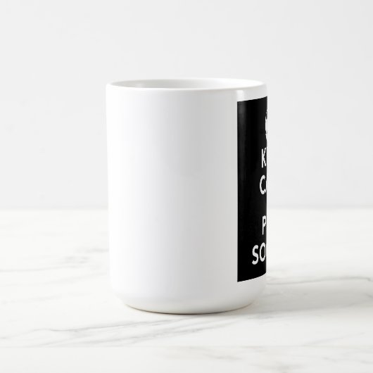 穏やかなおよび演劇のサッカーのマグ保って下さい コーヒーマグカップ (中央)