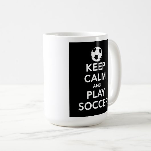 穏やかなおよび演劇のサッカーのマグ保って下さい コーヒーマグカップ (正面右)
