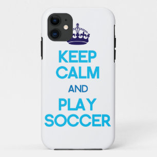穏やかなおよび演劇のサッカーは保って下さい(青い) iPhone 11 ケース