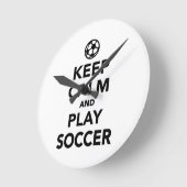 穏やかなおよび演劇のサッカー保って下さい ラウンド壁時計 (傾斜)